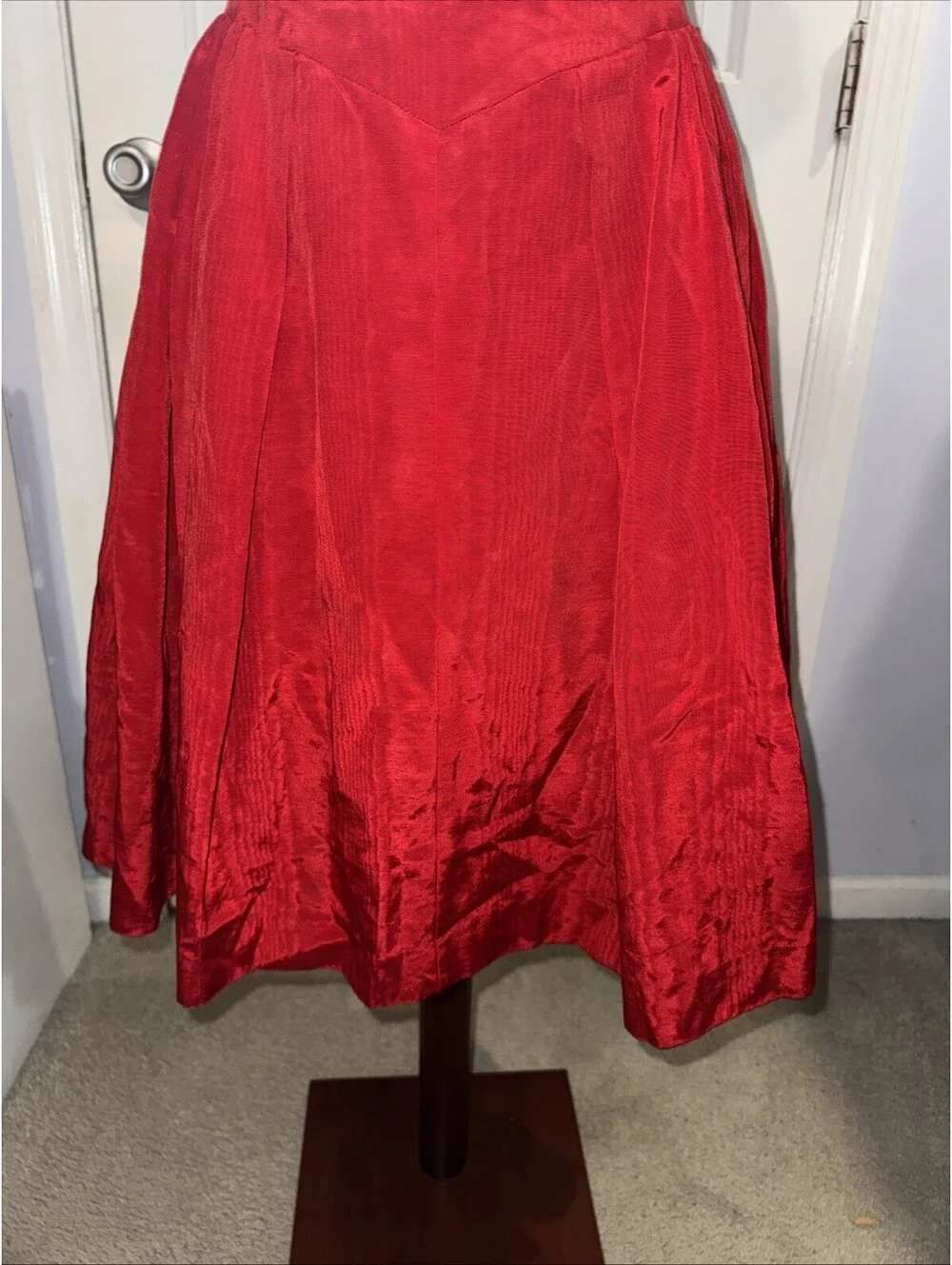 Maria Casero Vintage Girl Dress Size 12 Preteen Red Moire fabric
